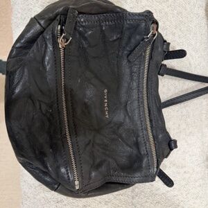 Givenchy Tumbled Sheepskin Mini Pandora Black Crossbody Bag